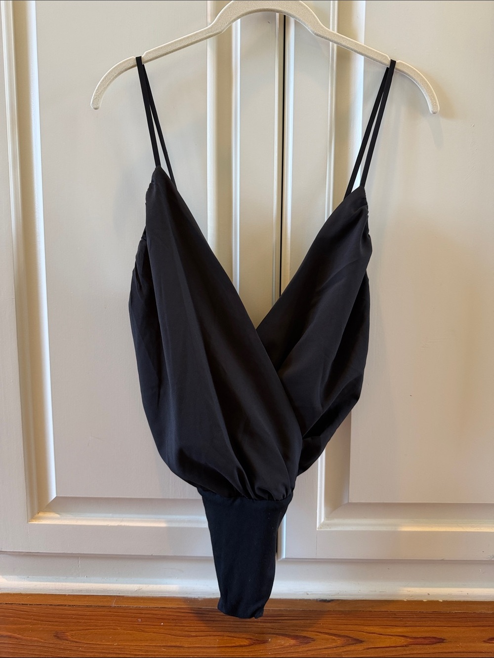 Black Wrap Bodysuit Thong NWT Medium